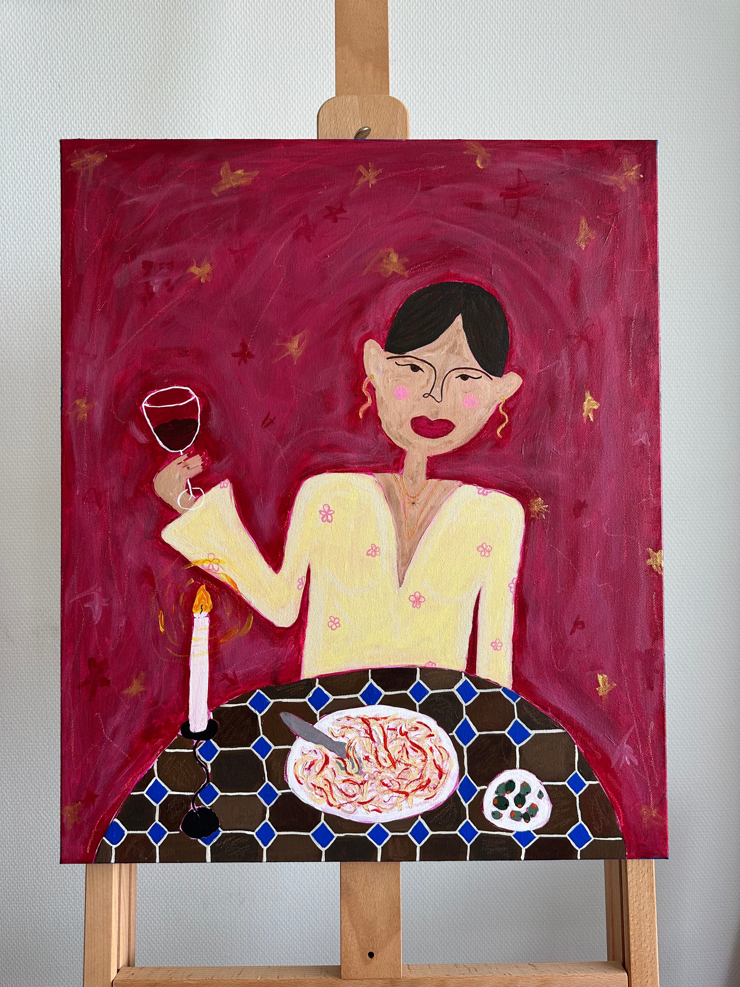Dinner for One Original Painting 🍝