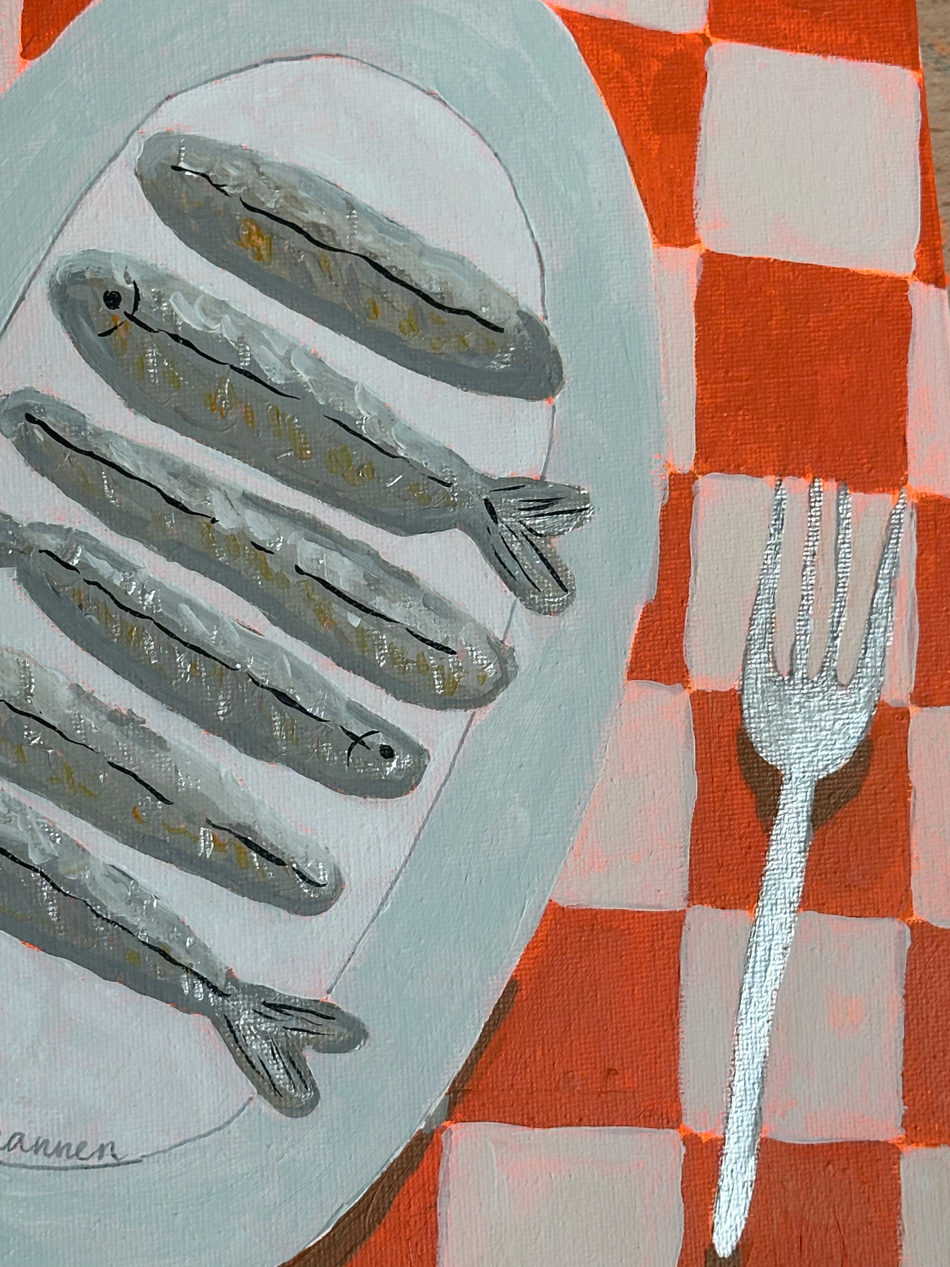 Sardines Table Original Painting 🍋