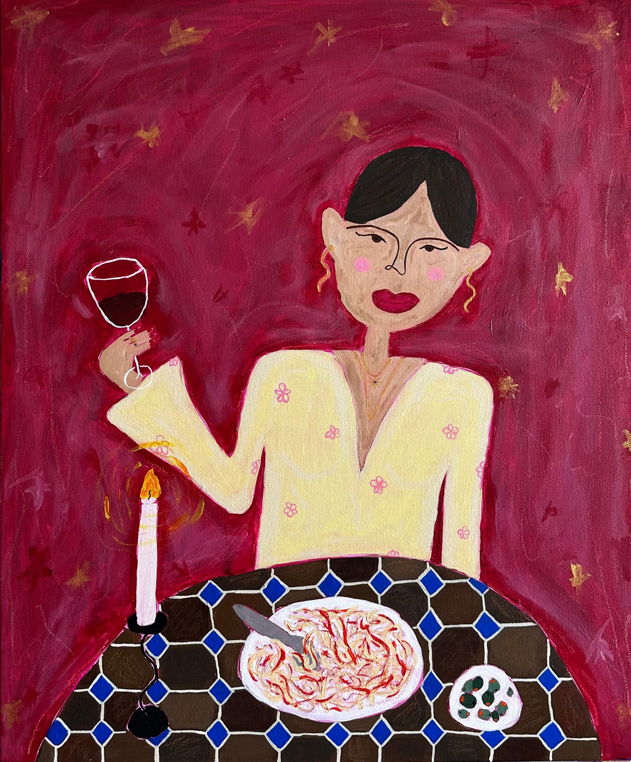 Dinner for One Original Painting 🍝