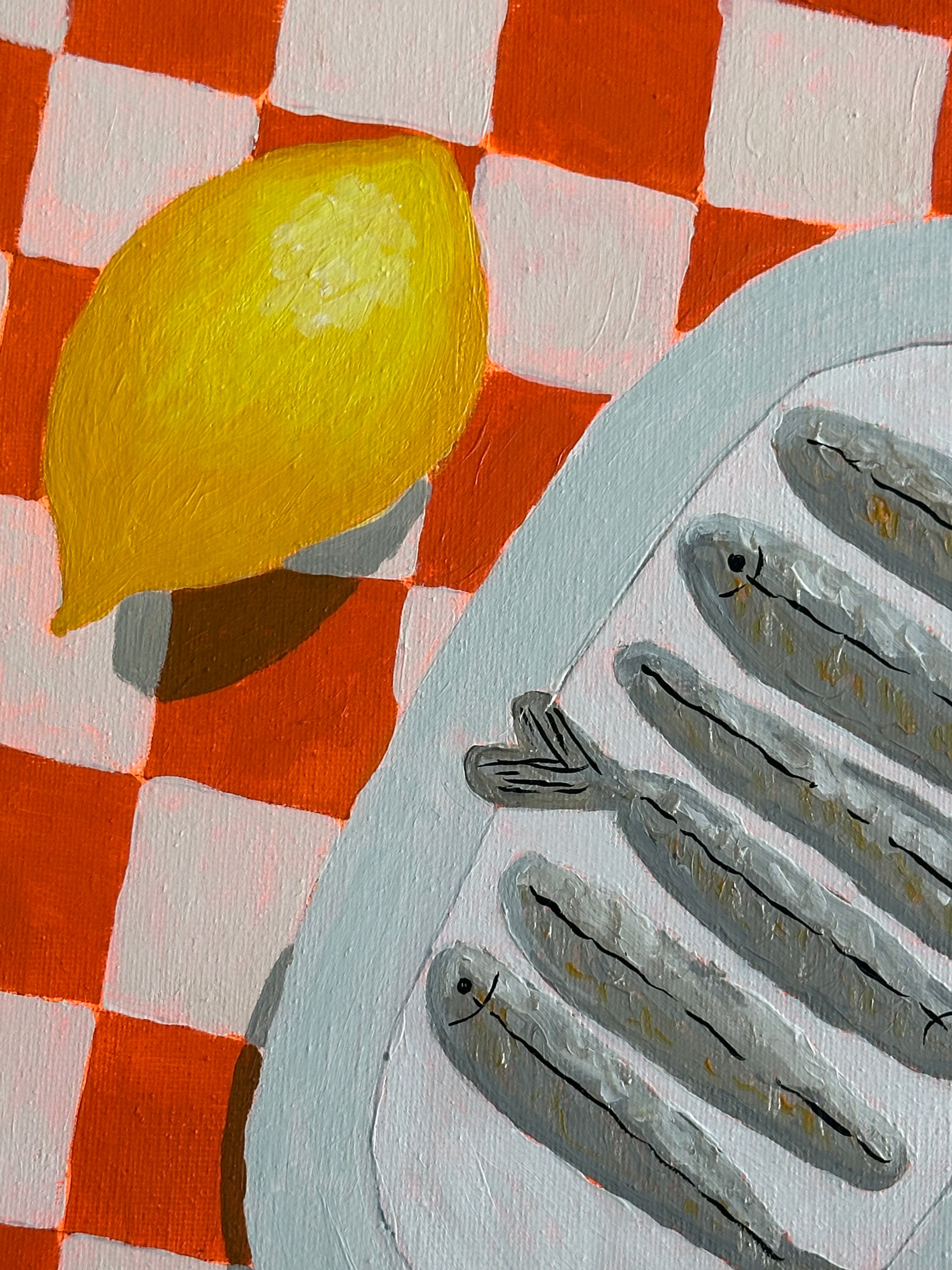 Sardines Table Original Painting 🍋