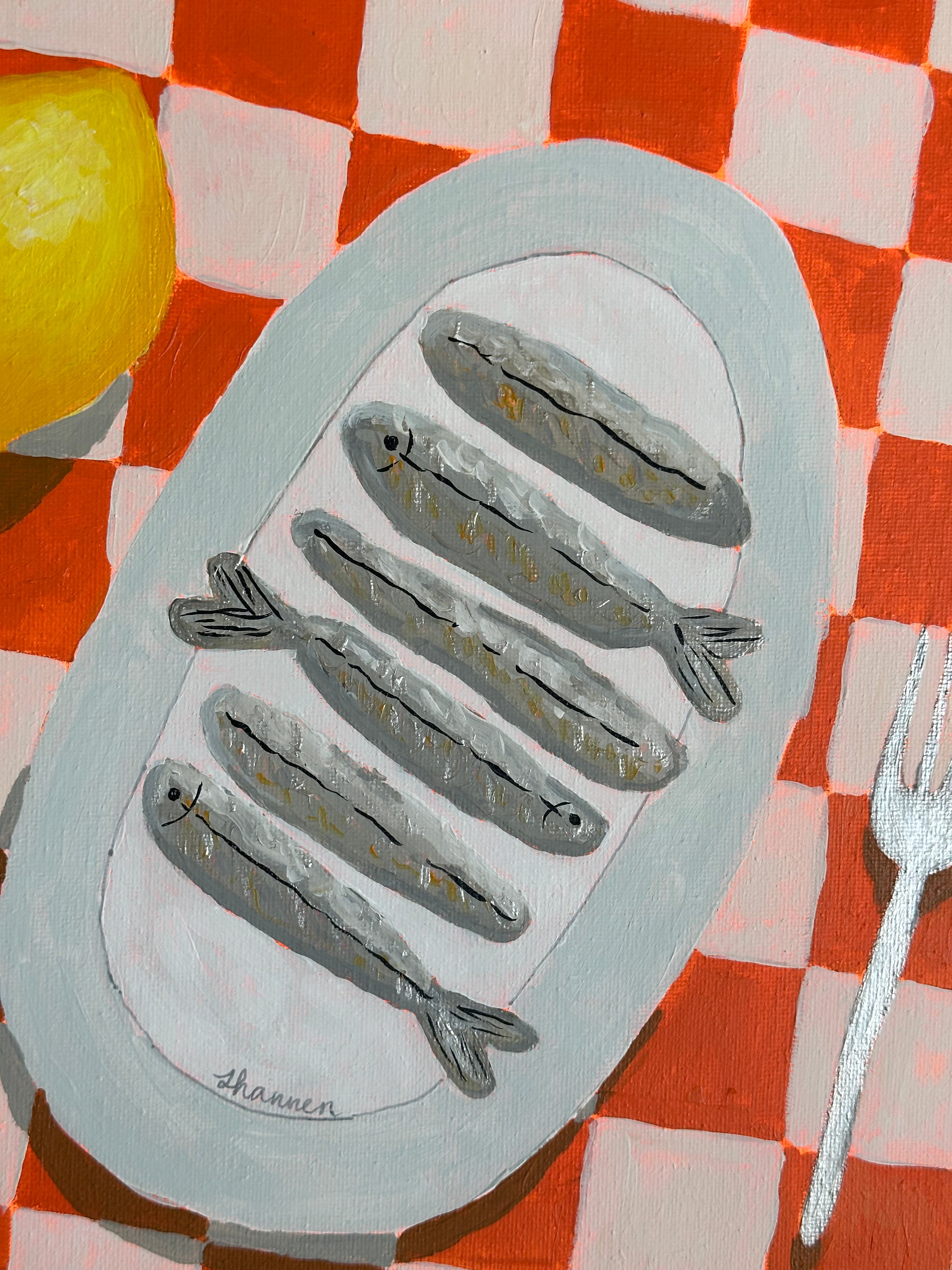 Sardines Table Original Painting 🍋